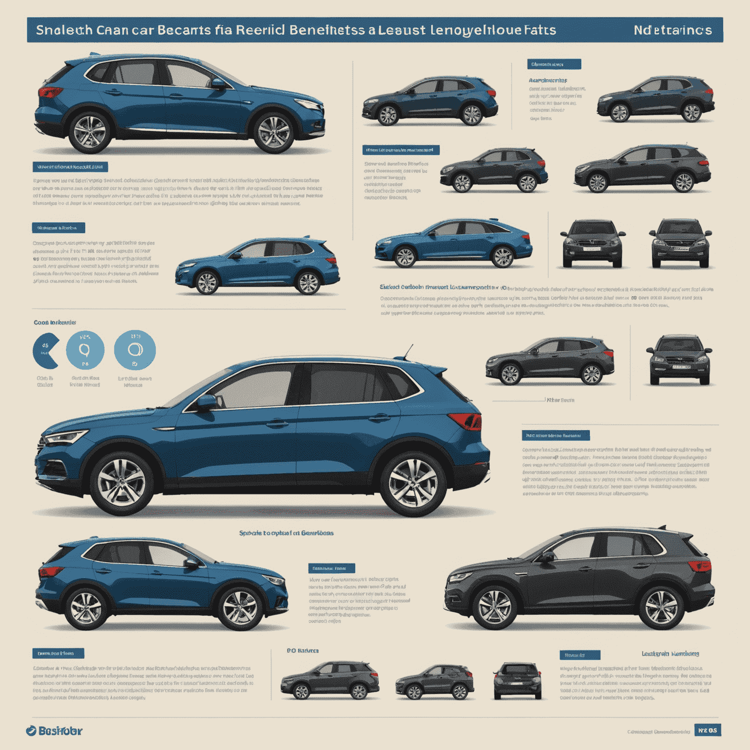 Een infographic die verschillende autofinancieringsopties in Nederland toont, inclusief leningen, lease en overheidssubsidies